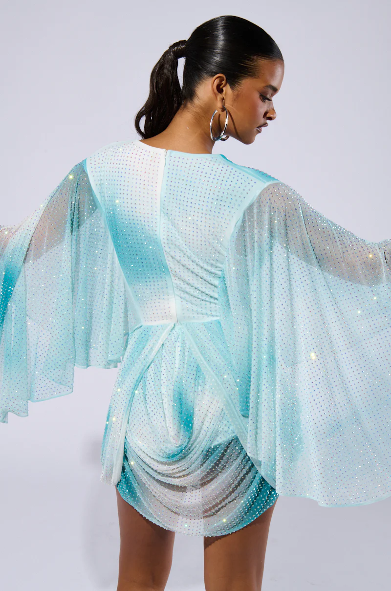 LIFE'S A BREEZE MESH MINI DRESS WITH RHINESTONES - Image 6