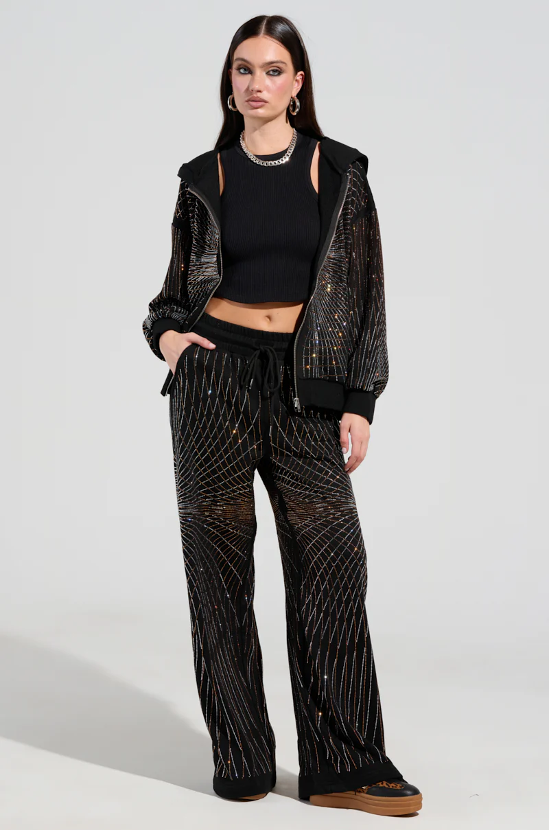 LIGHTS, CAMERA, ACTION! EMBELLISHED WIDE LEG SWEAT PANT - Image 5