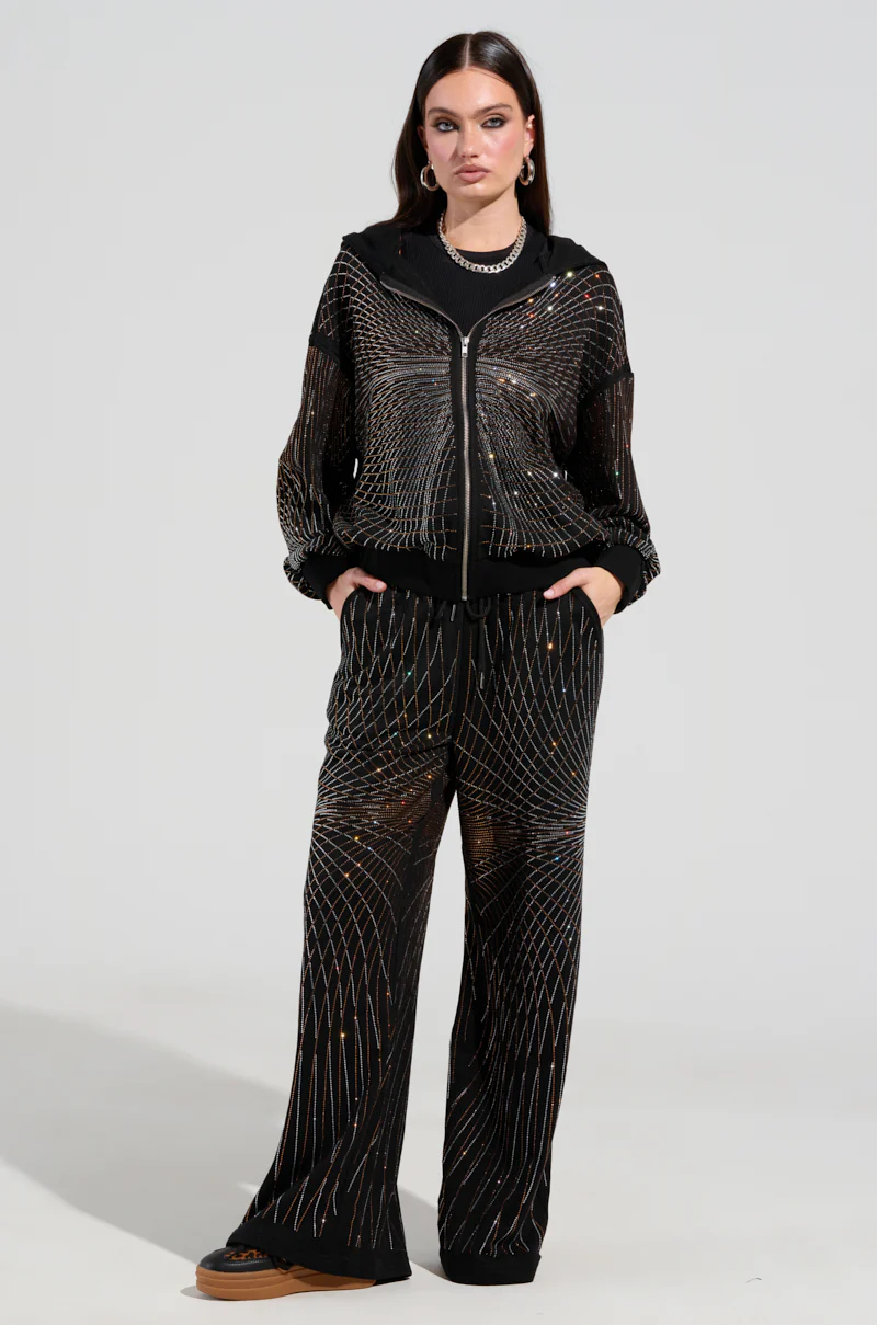LIGHTS, CAMERA, ACTION! EMBELLISHED WIDE LEG SWEAT PANT - Image 6