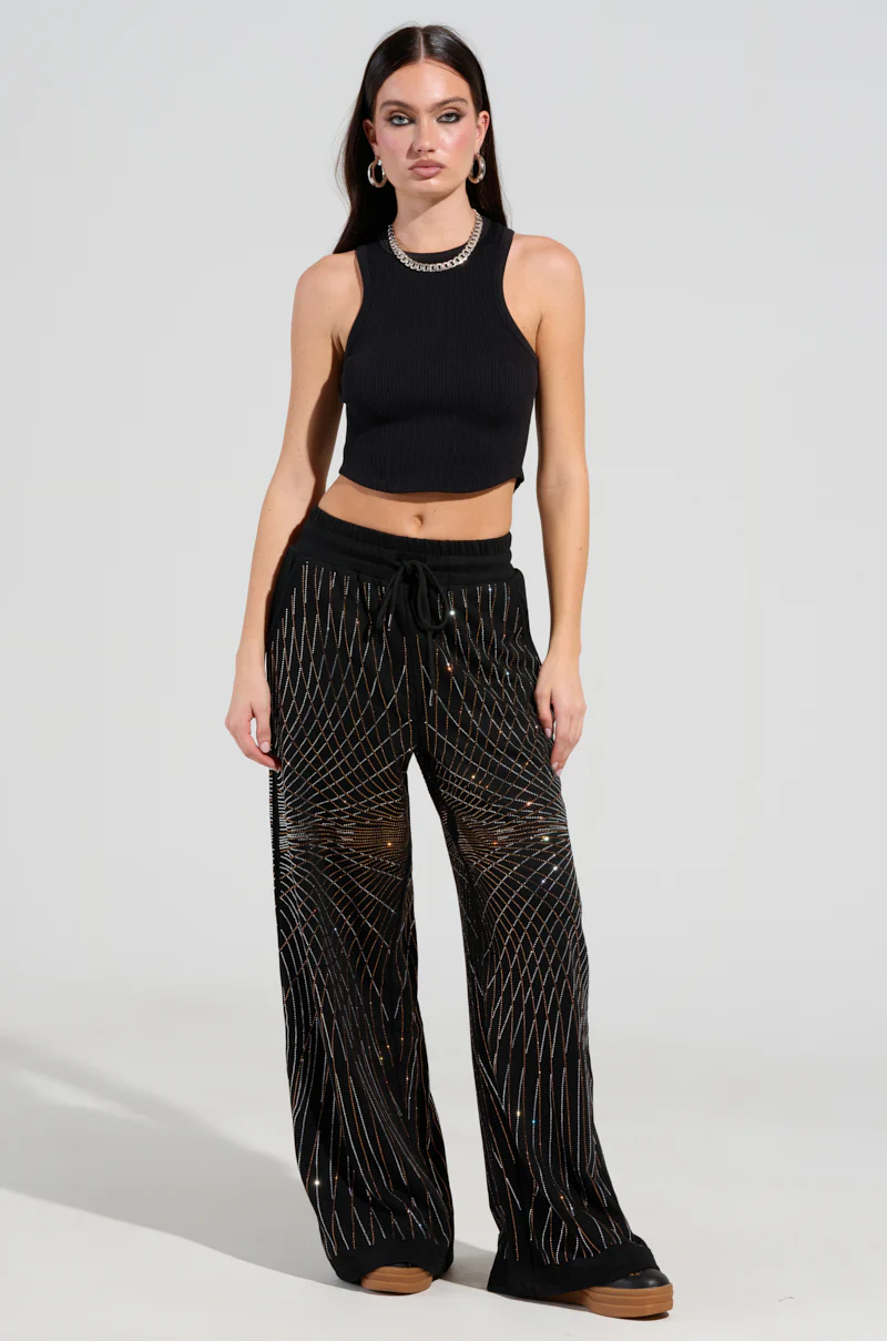 LIGHTS, CAMERA, ACTION! EMBELLISHED WIDE LEG SWEAT PANT - Image 7