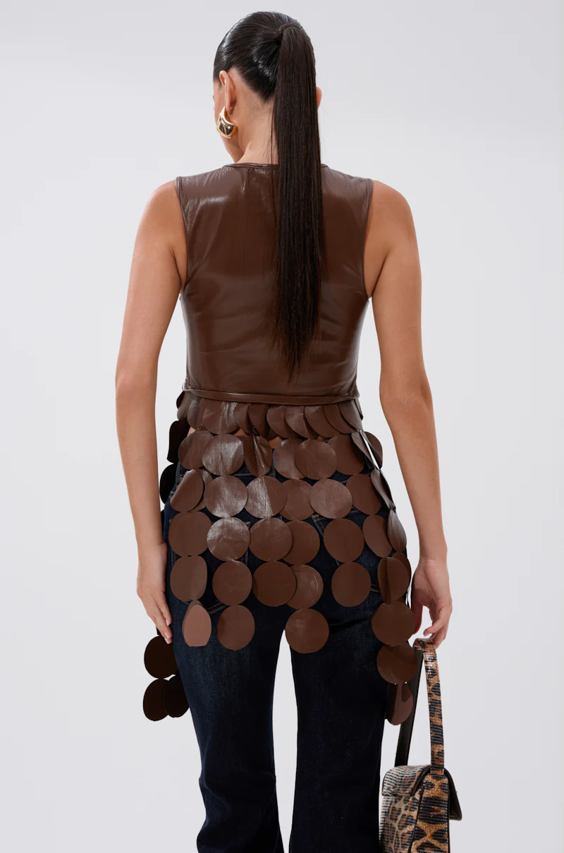 LIGHTS FLASHING FAUX LEATHER TOP - Image 5