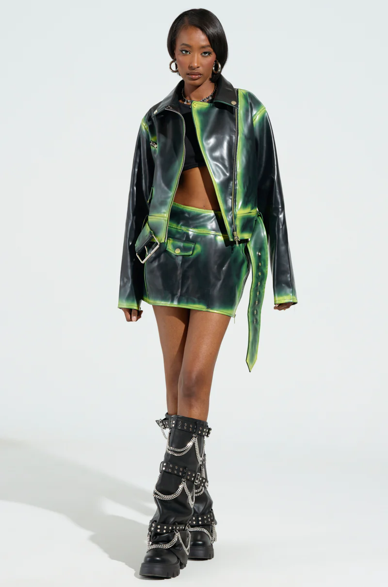 LIGHTS OUT PAINTED SEAM MINI SKIRT - Image 2