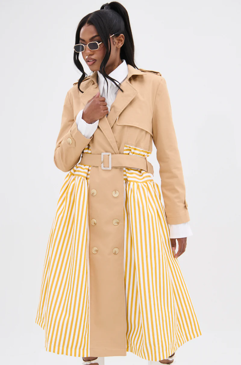 LIKE A LADY STRIPED TRENCH - Image 2
