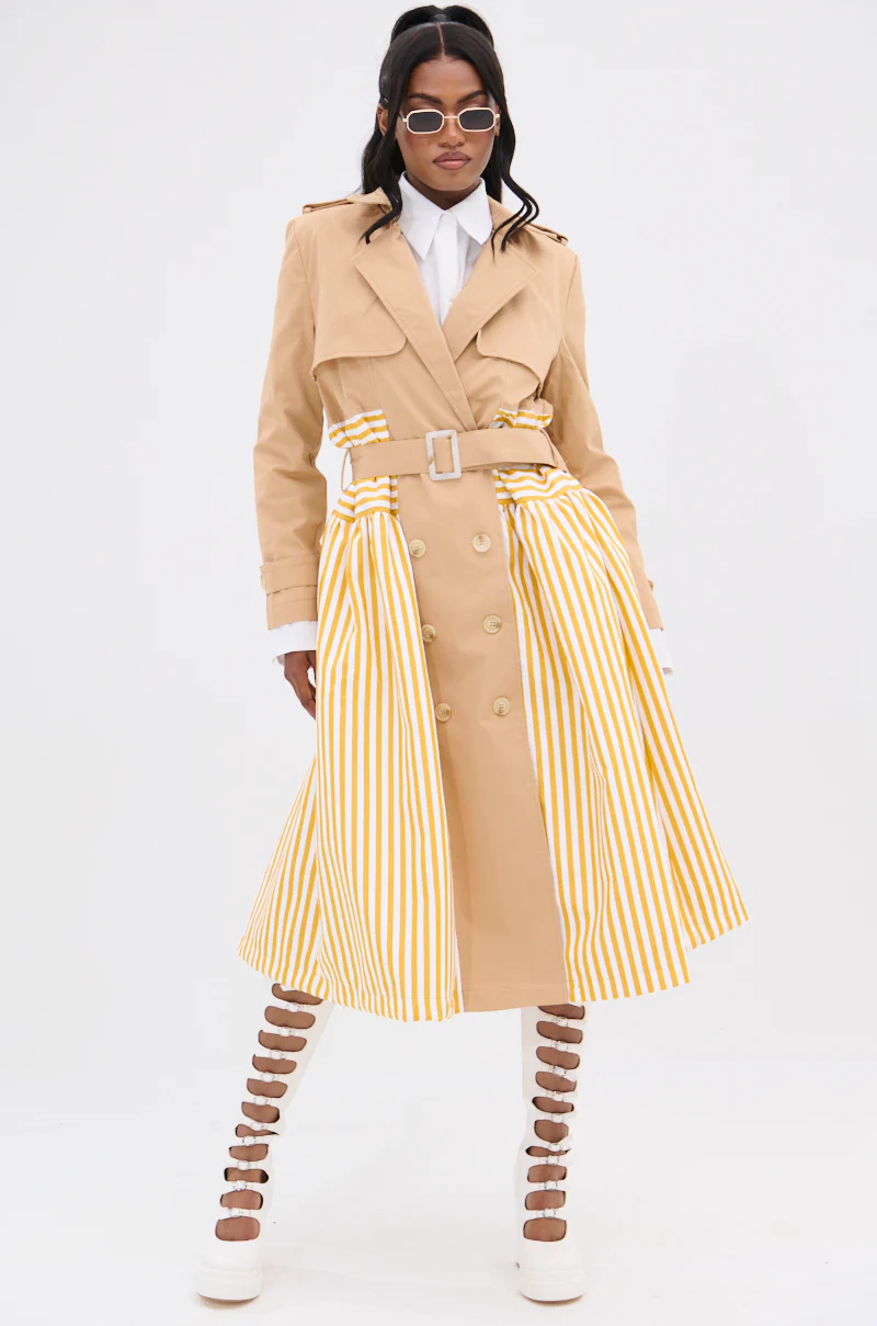 LIKE A LADY STRIPED TRENCH - Image 5