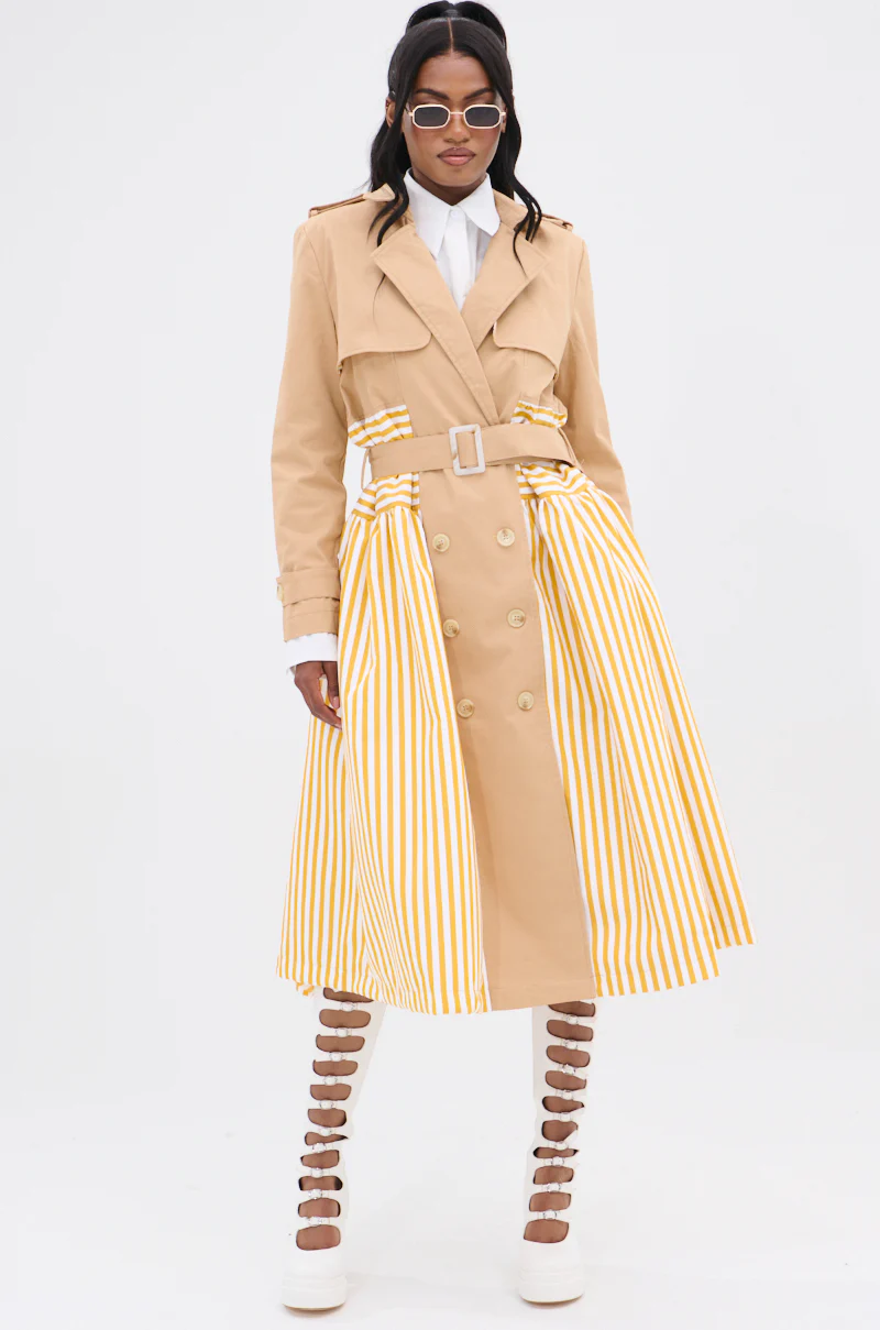 LIKE A LADY STRIPED TRENCH - Image 6