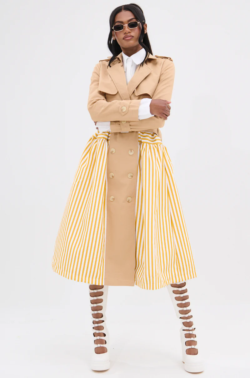 LIKE A LADY STRIPED TRENCH - Image 7