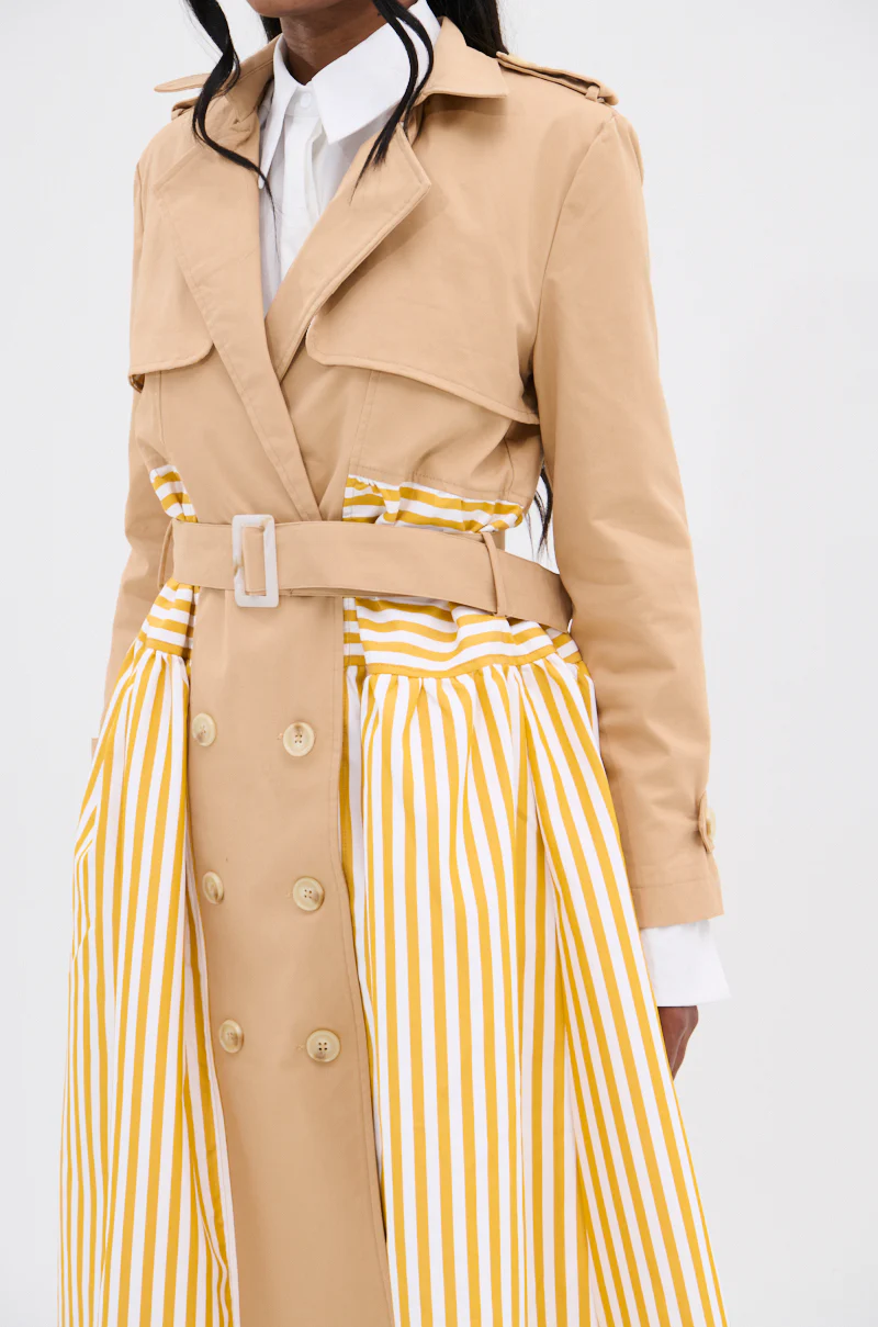 LIKE A LADY STRIPED TRENCH - Image 9
