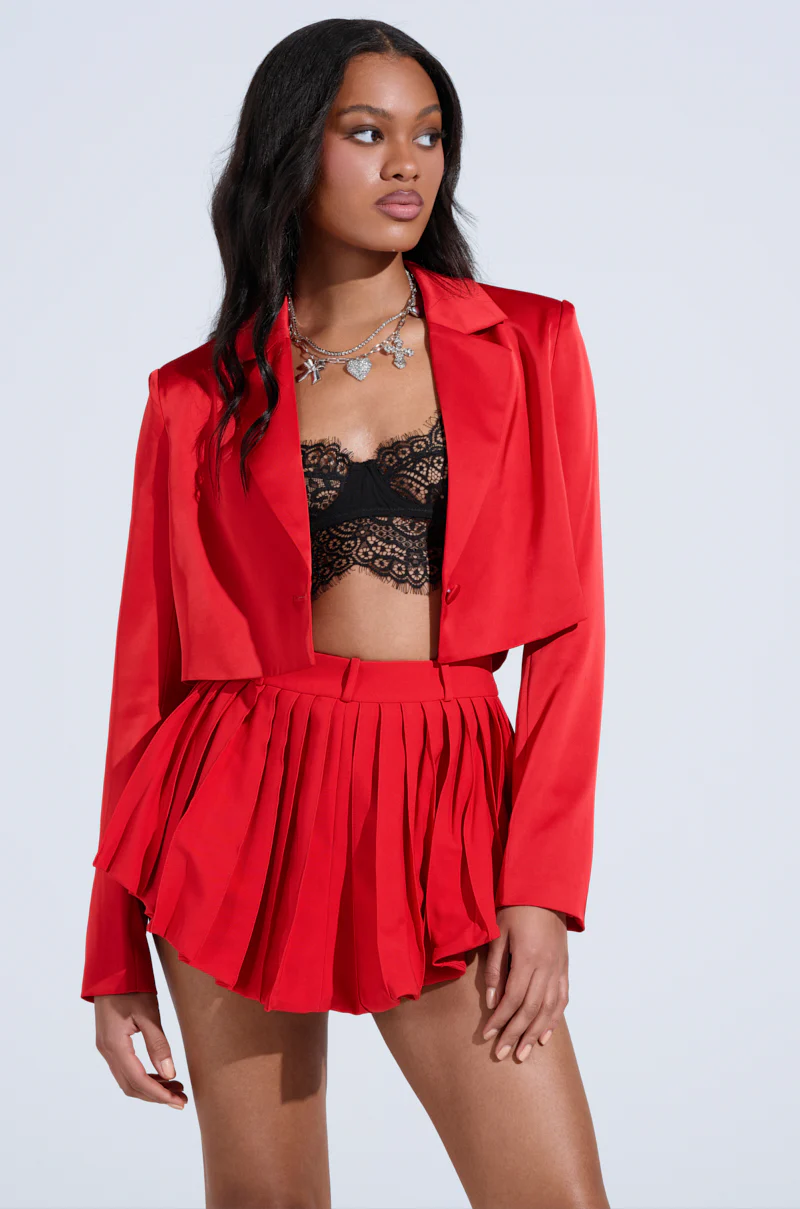 LILA CROPPED SATIN BLAZER - Image 2