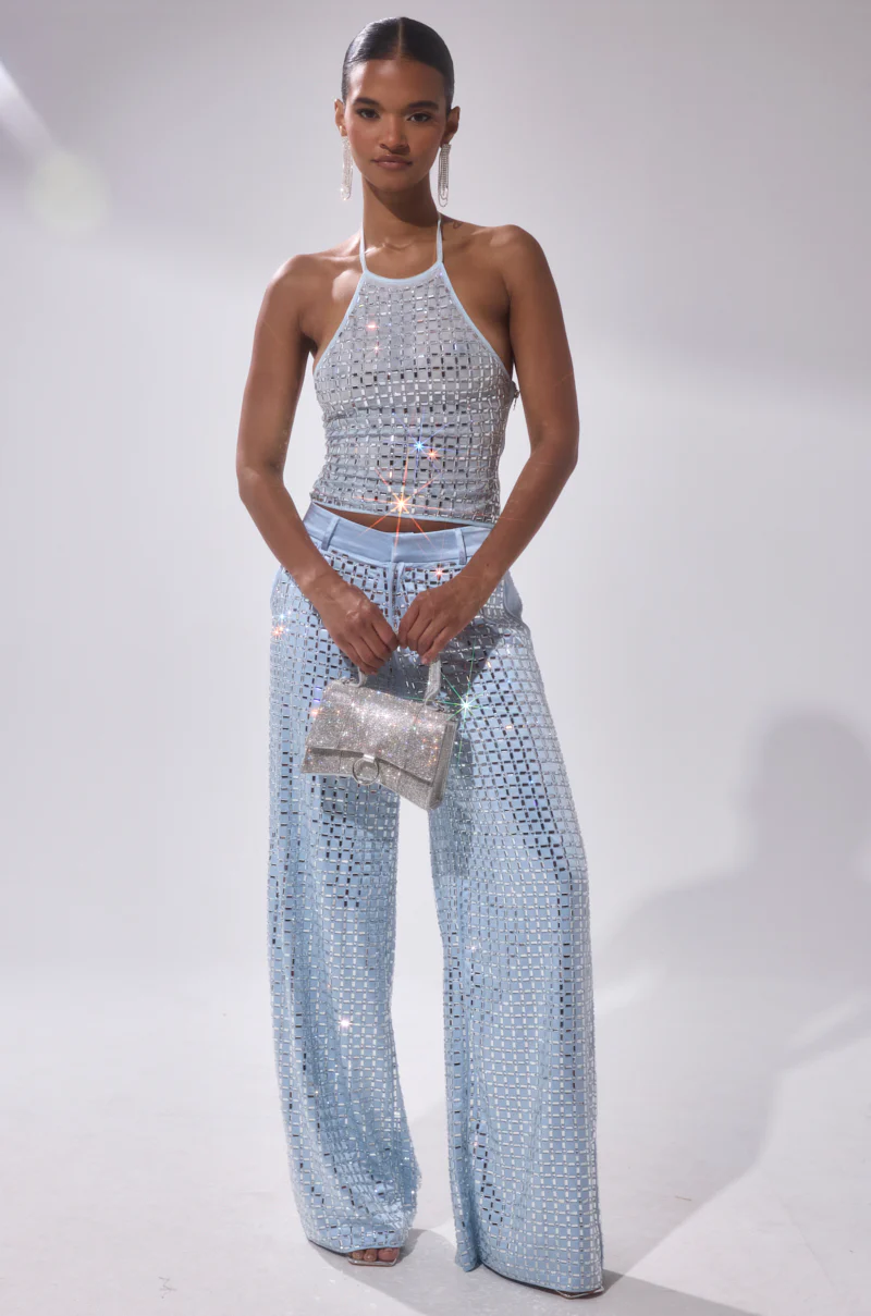 LILA EMBELLISHED MOCK NECK MESH TOP - Image 9