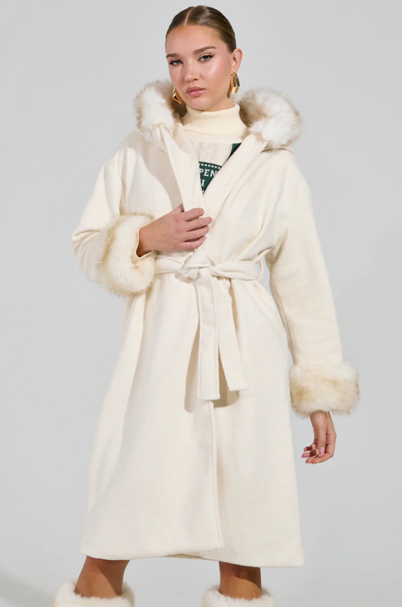 LILA FUR TRIM COAT - Image 2