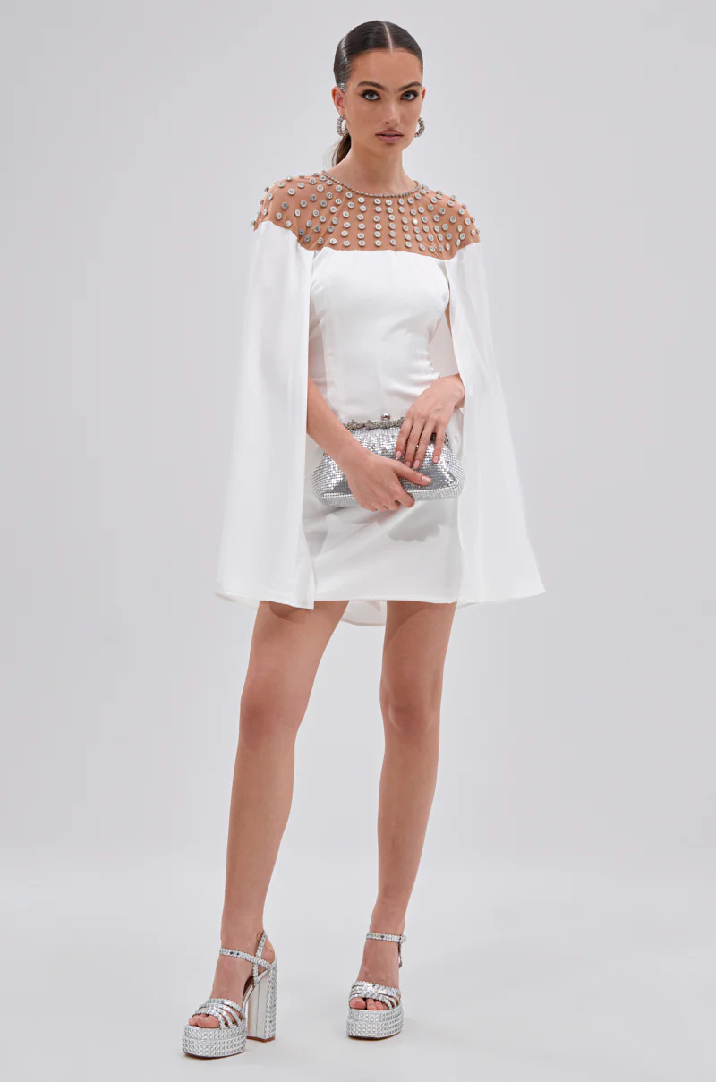 LILA SATIN MINI DRESS WITH RHINESTONES - Image 6