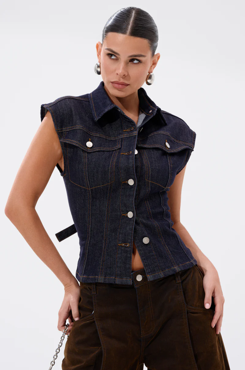 LILY DENIM BUTTON DOWN - Image 6