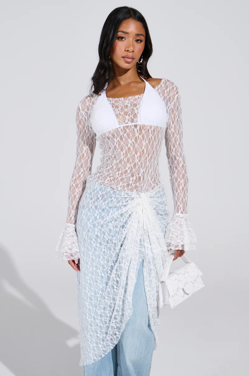 LILY LACE BLOUSE IN WHITE - Image 4