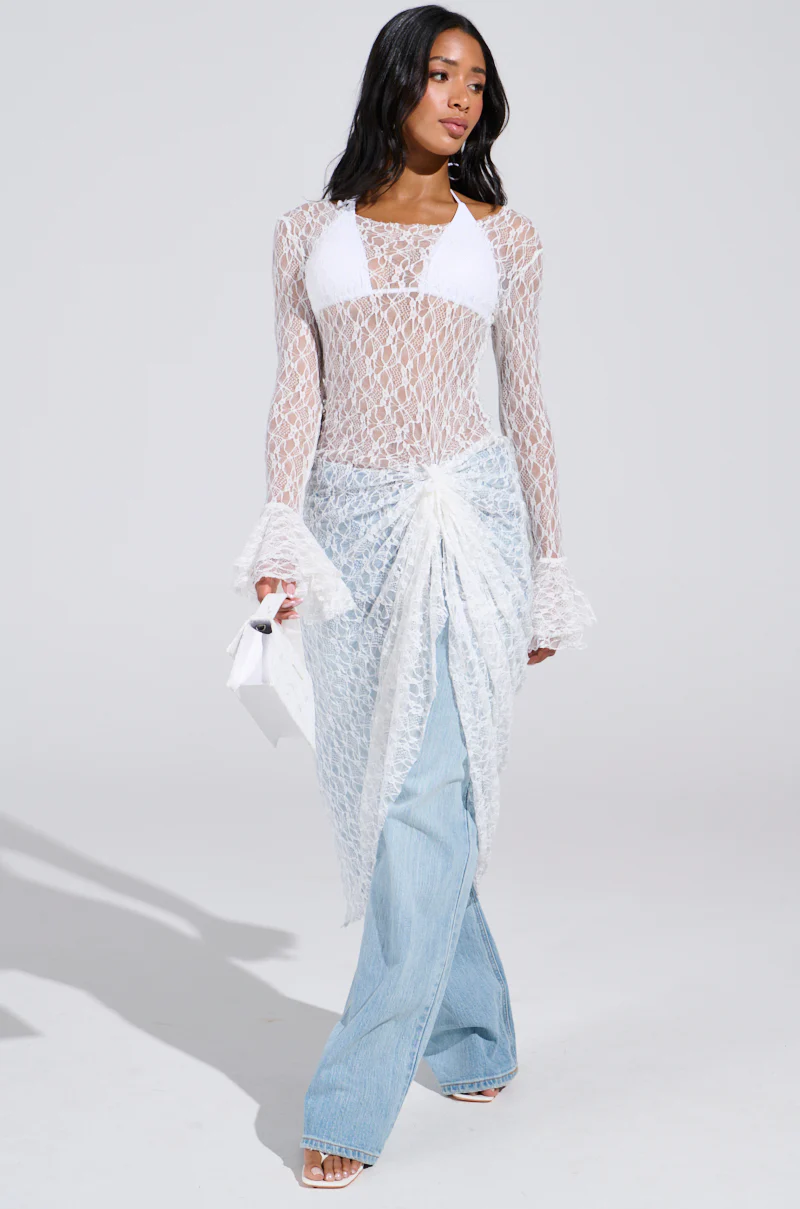 LILY LACE BLOUSE IN WHITE - Image 7