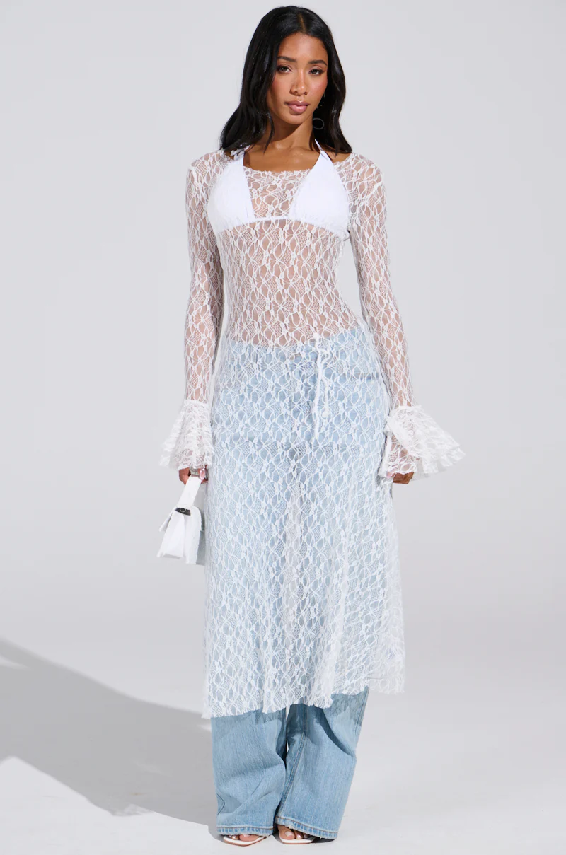 LILY LACE BLOUSE IN WHITE - Image 9