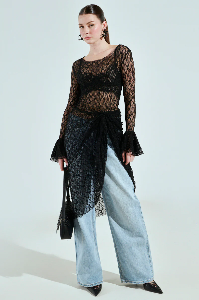 LILY LACE BLOUSE IN BLACK - Image 11