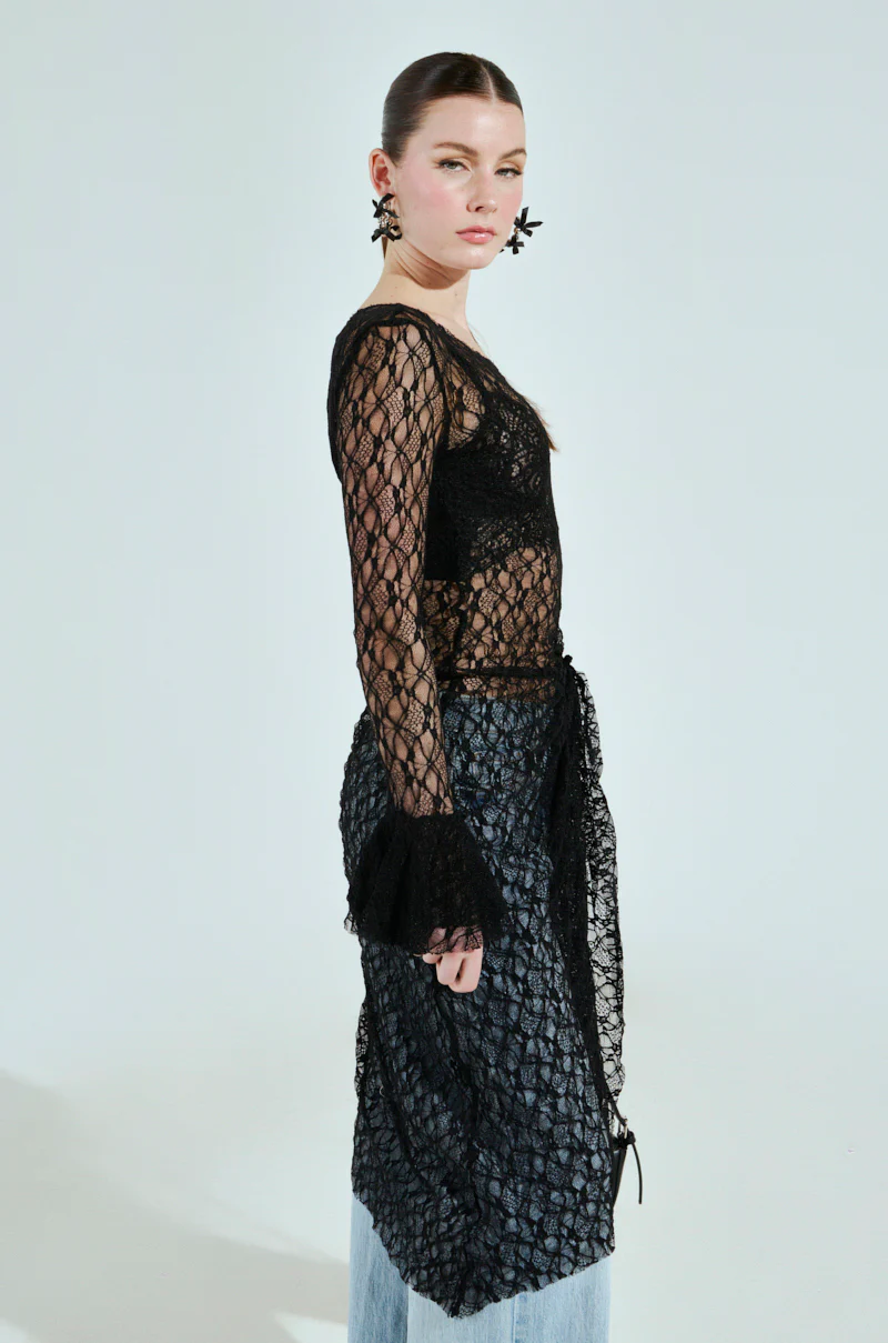 LILY LACE BLOUSE IN BLACK - Image 6