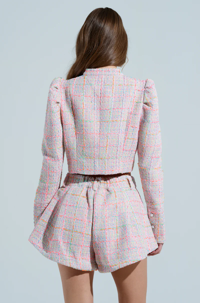 LINDEN TWEED BLAZER IN PINK MULTI - Image 4