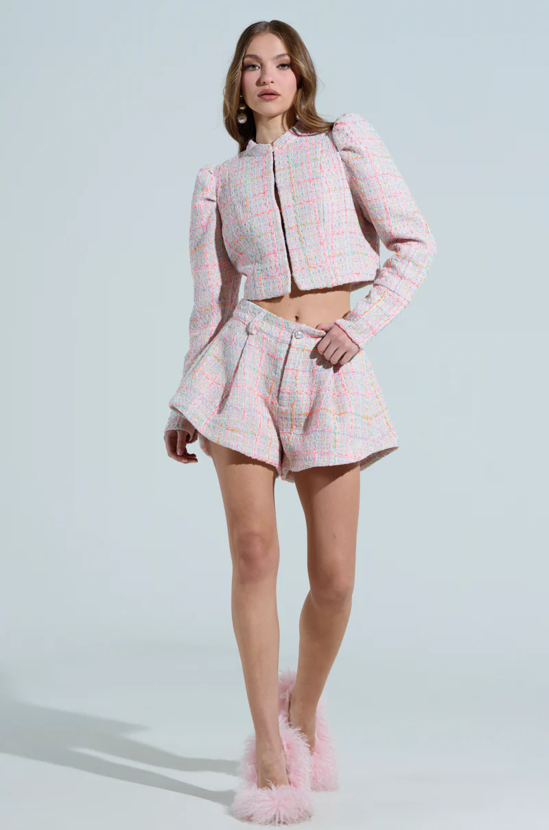 LINDEN TWEED BLAZER IN PINK MULTI - Image 5
