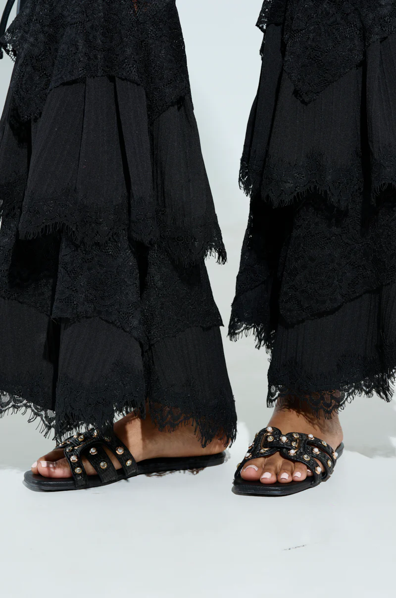 LISA BLACK EMBELLISHED SLIP ON SANDAL - Image 2
