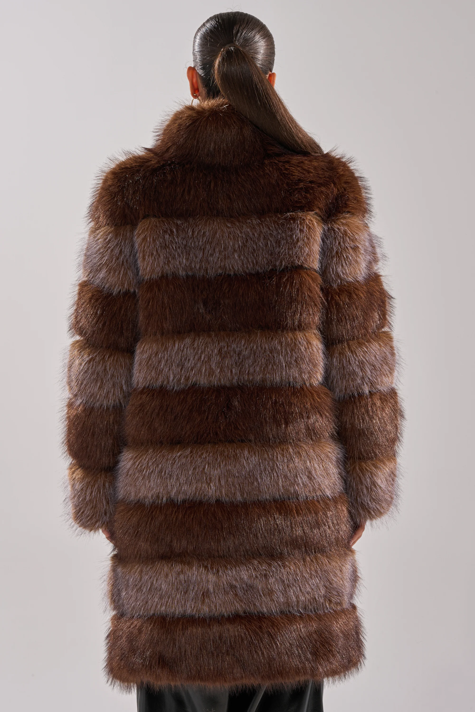 LITTLE BIT OF SPICE PANELED FAUX FUR COAT - Image 6