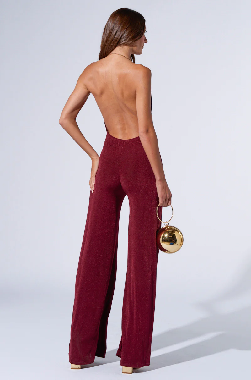 LIVING MY WAY BURGUNDY JUMPSUIT - Image 4