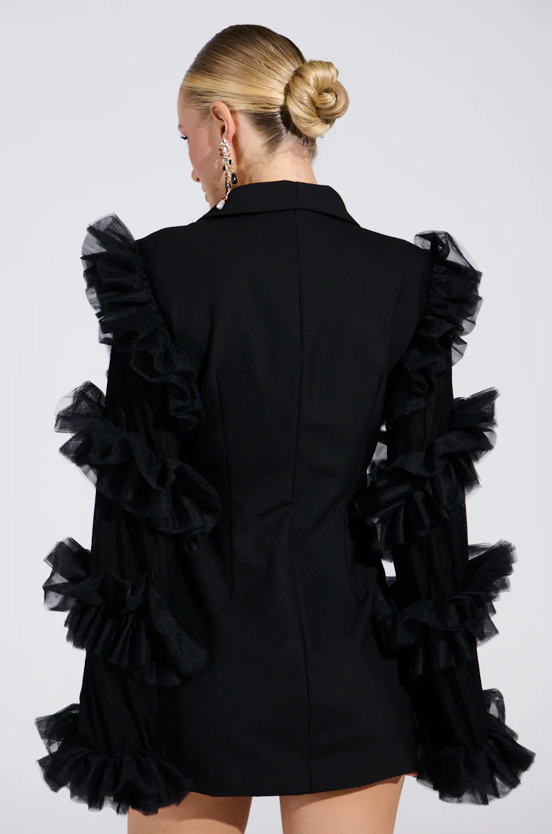 LIVING OVER THE TOP RUFFLE SLEEVE BLAZER MINI DRESS - Image 5