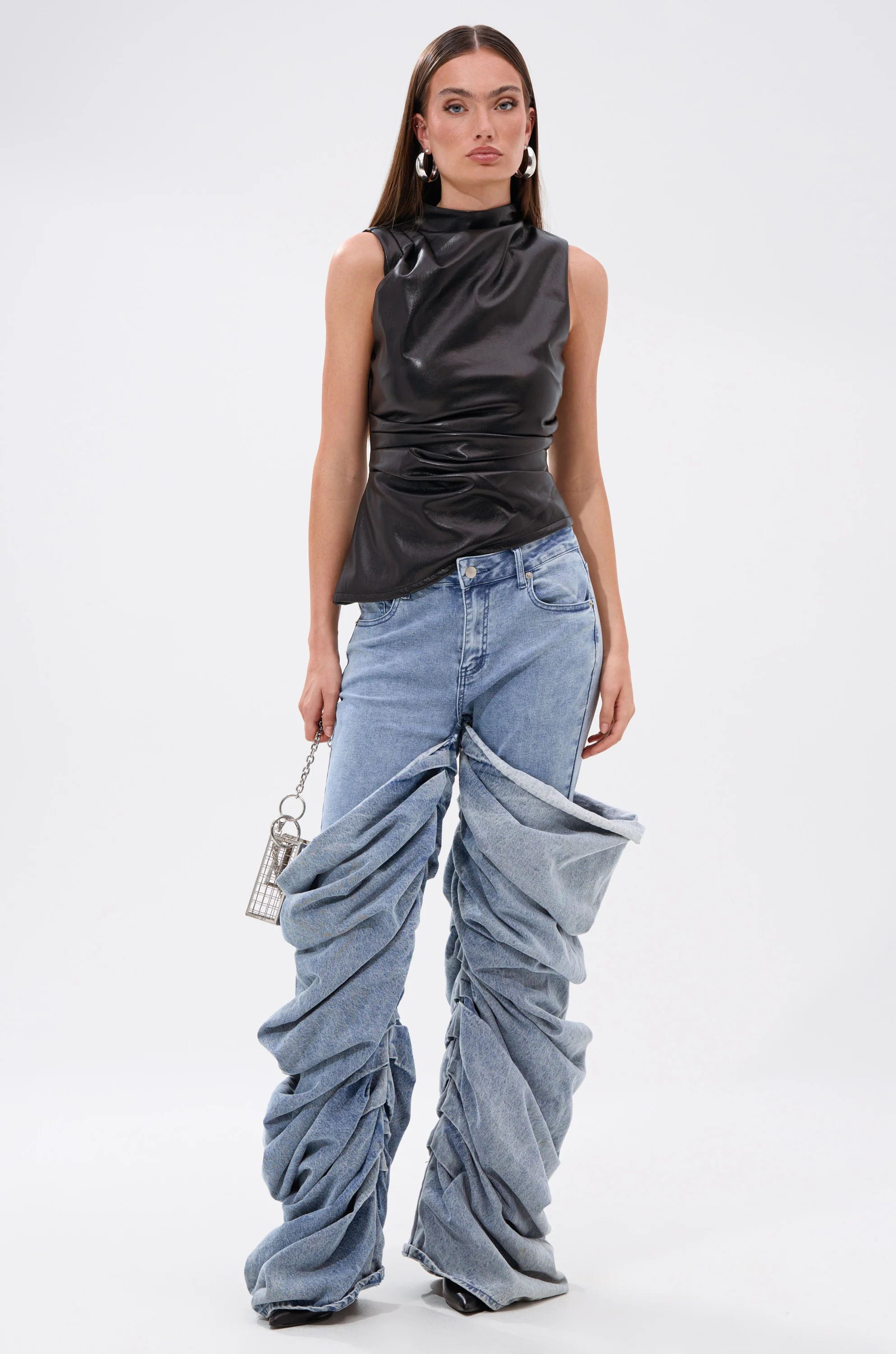 LOCKED AND LOADED FAUX LEATHER BLOUSE - Image 6