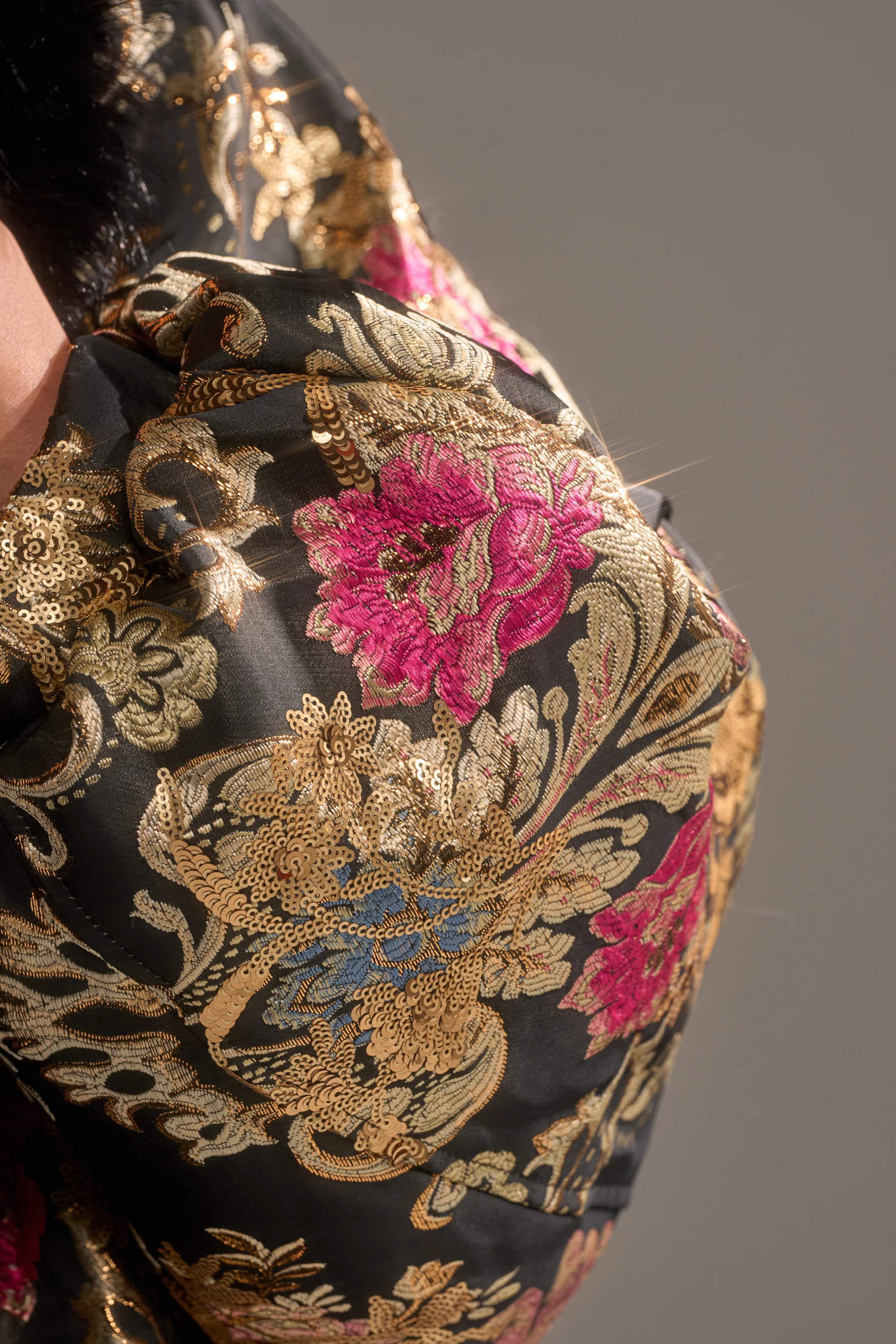 LOLA COCOON COAT IN BROCADE - Image 9
