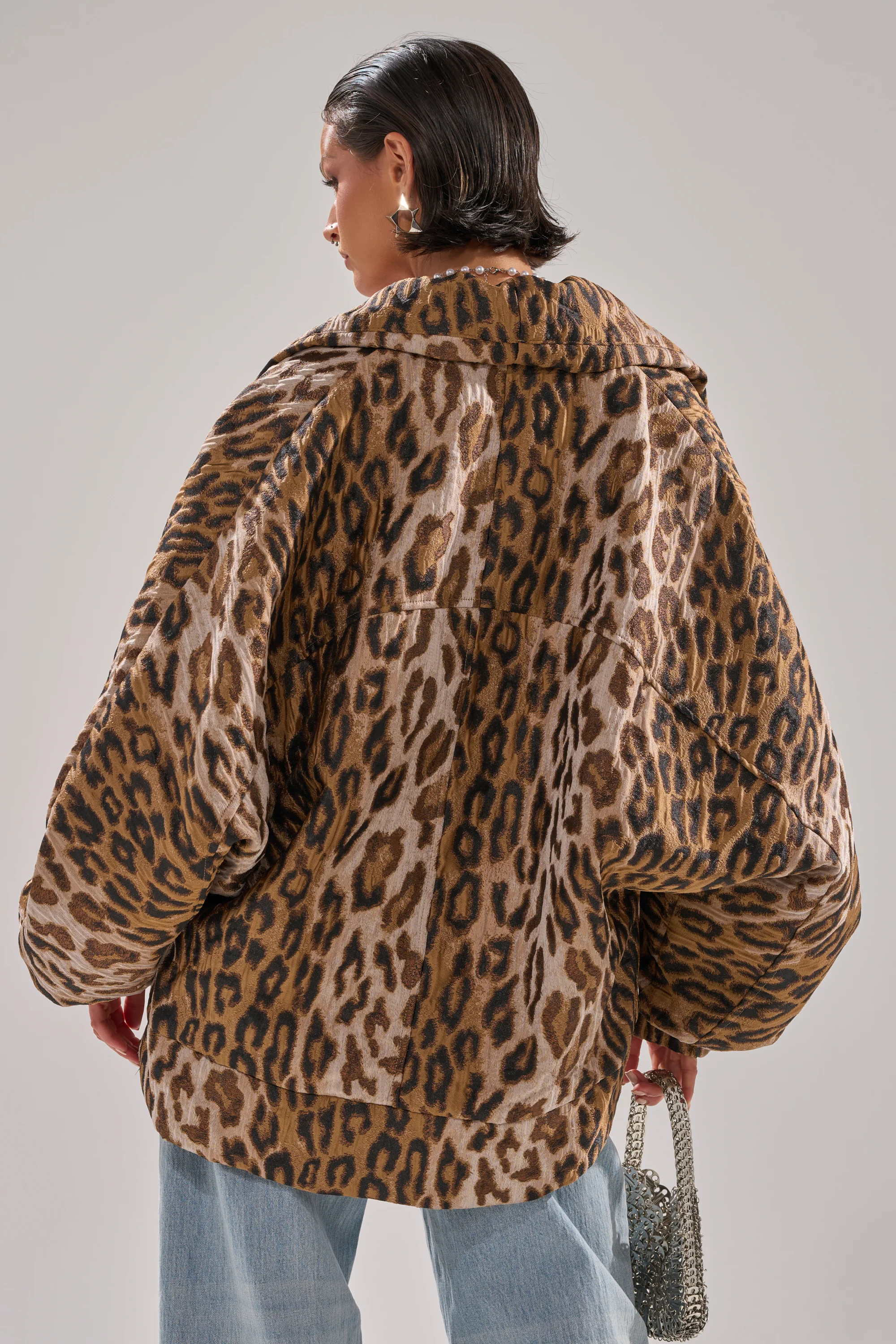 LOLA COCOON COAT IN JACQUARD - Image 5