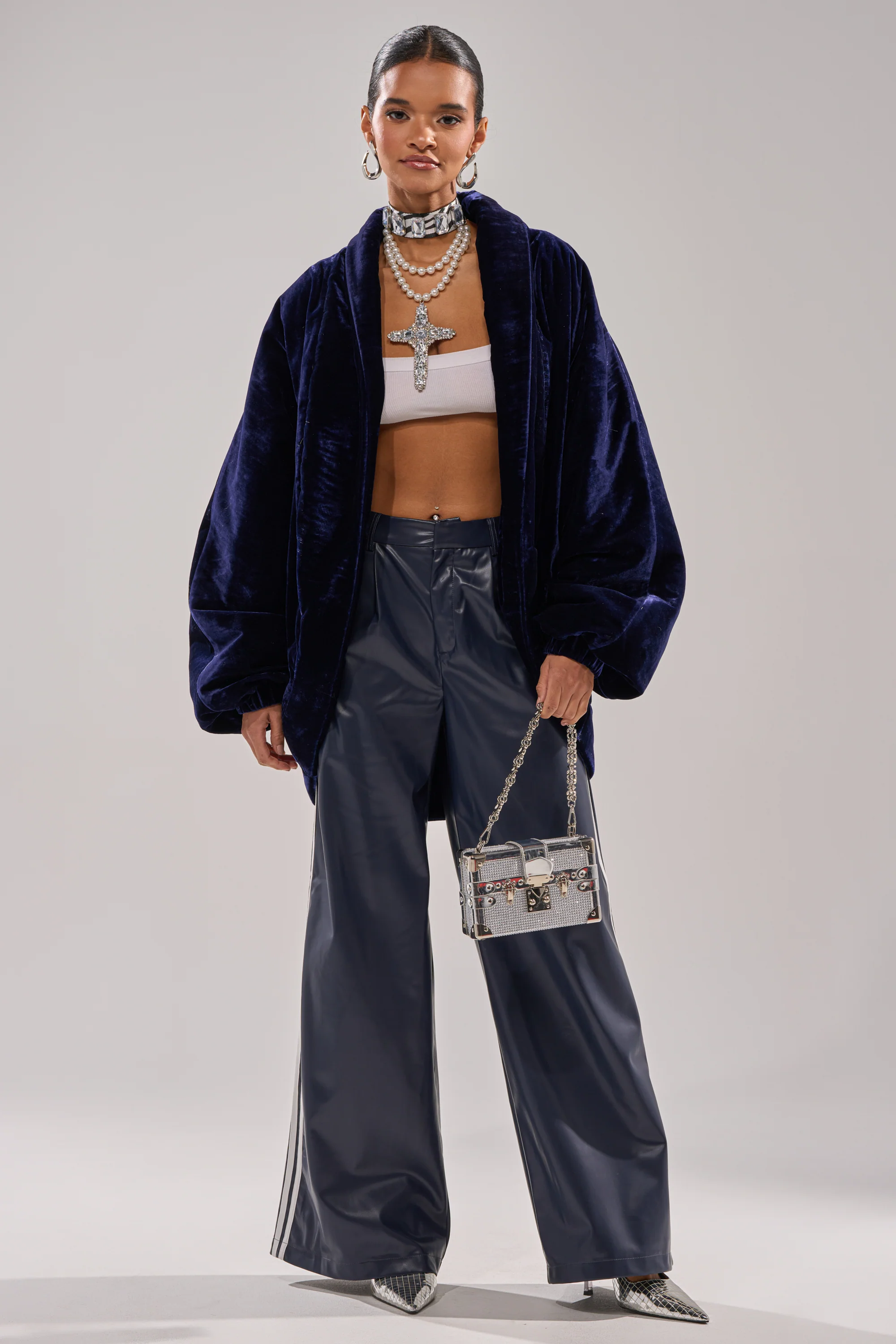 LOLA COCOON COAT IN VELVET - Image 6