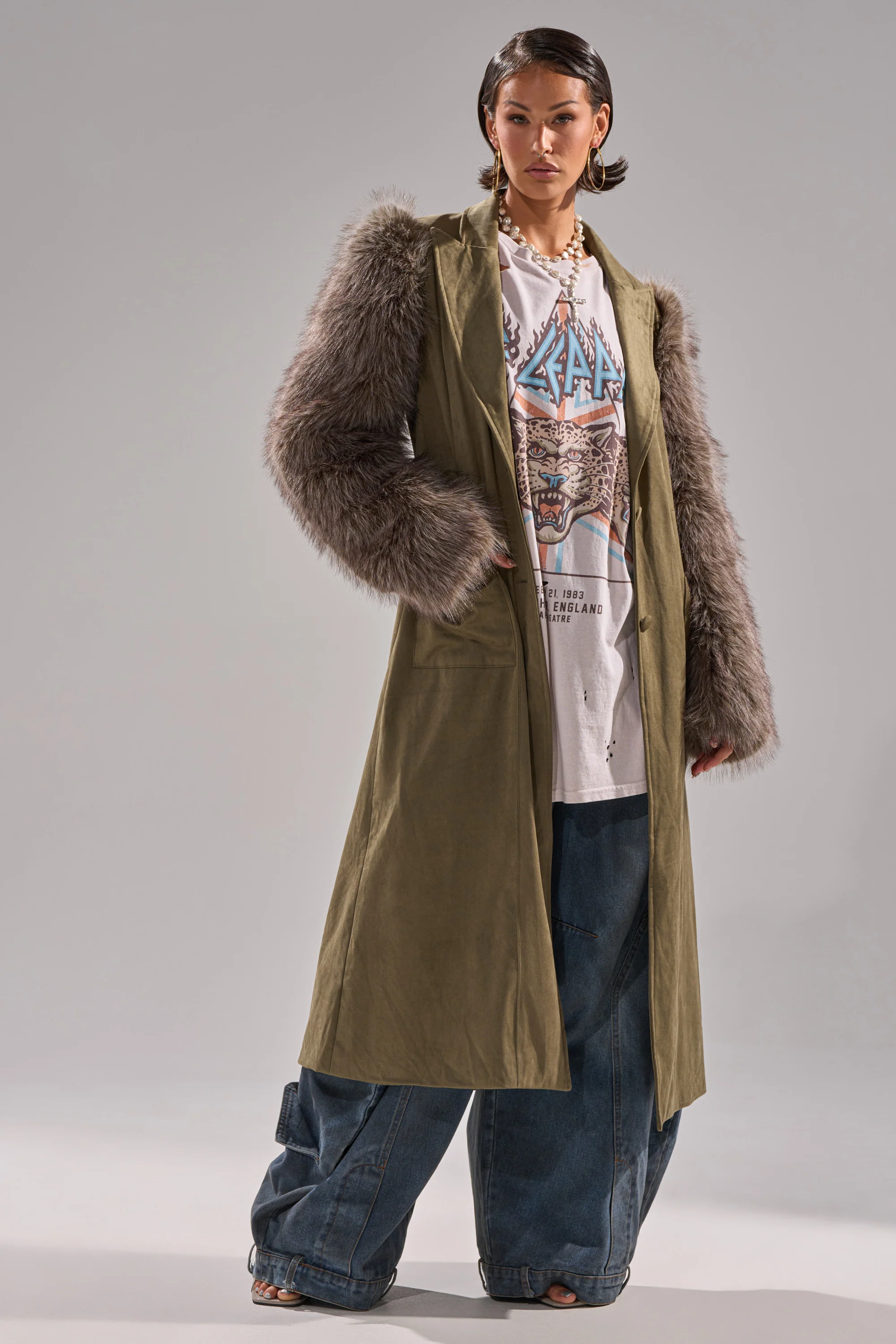LOLITA FUR SLEEVE TRENCH - Image 7