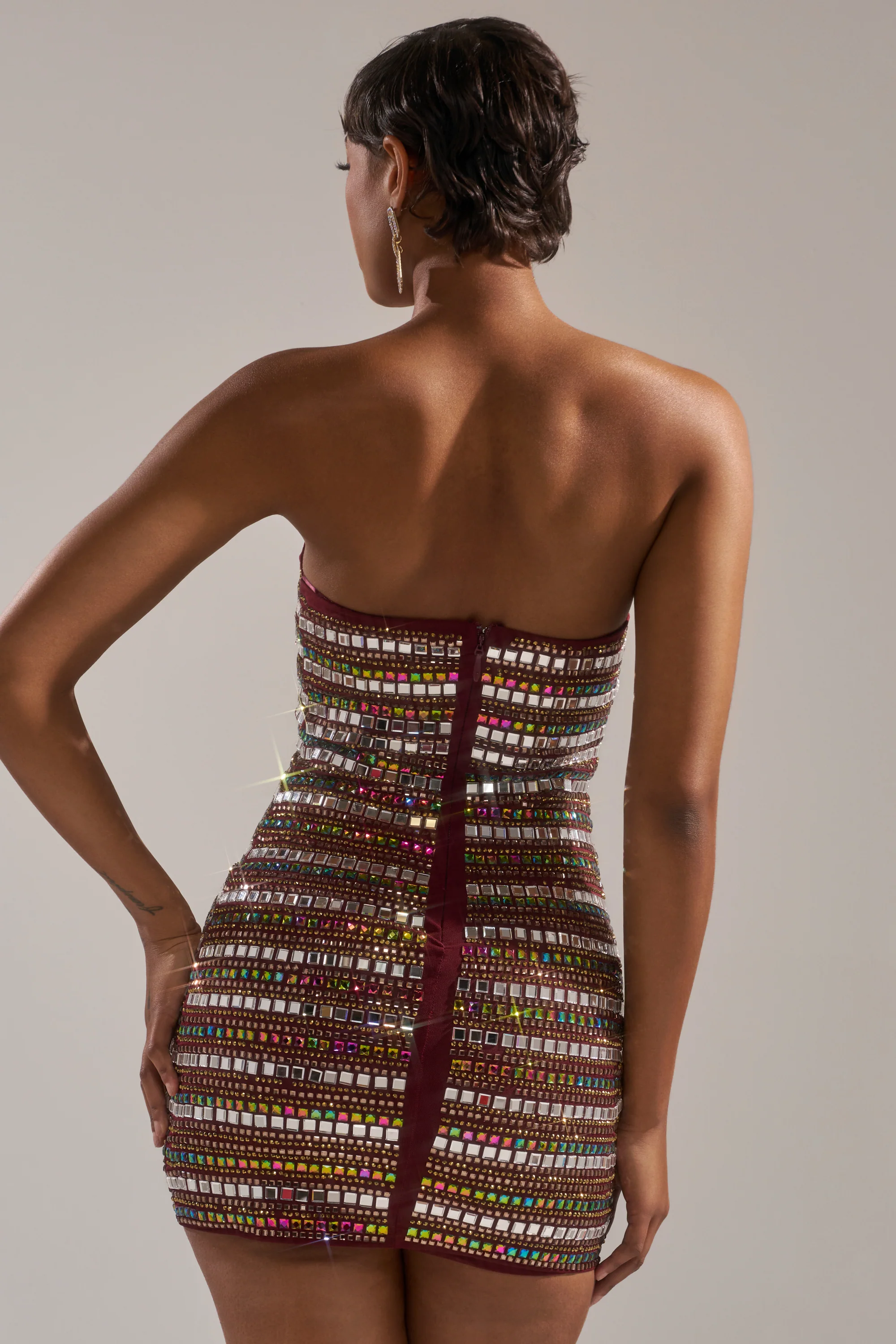 LOOK AT HER GLOW RHINESTONE MINI DRESS - Image 8