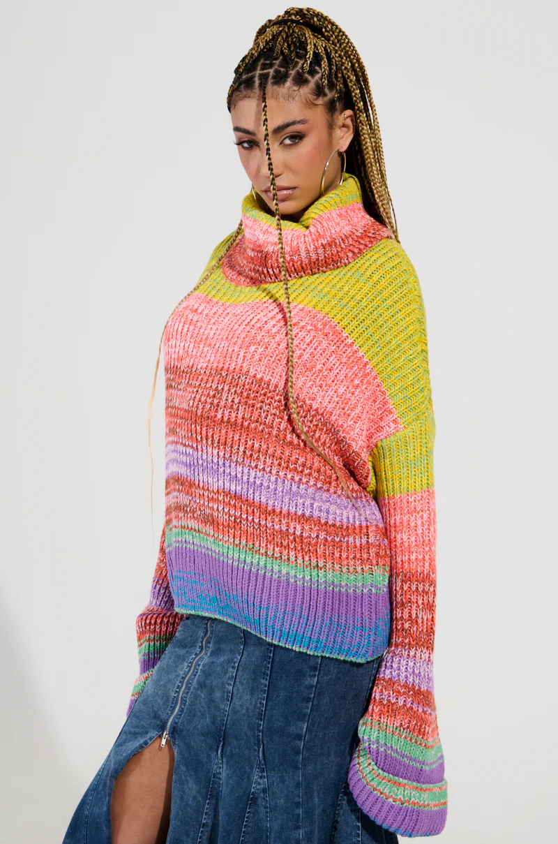 LOOK AT ME CHUNKY MULTI COLOR KNIT SWEATER - Image 4