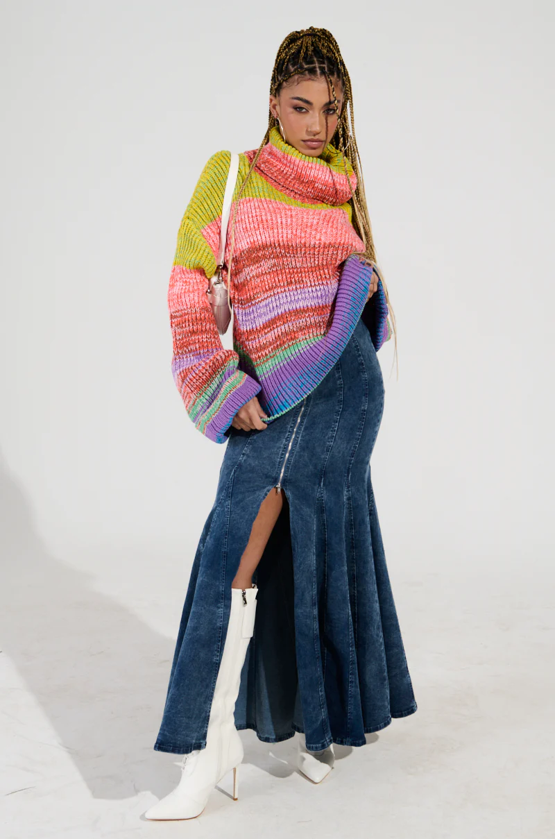 LOOK AT ME CHUNKY MULTI COLOR KNIT SWEATER - Image 6