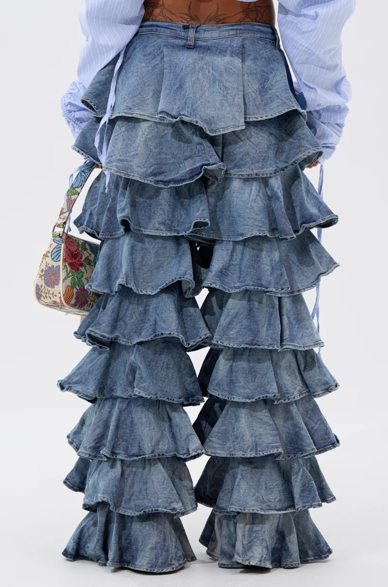 LOOK THIS WAY RUFFLE DENIM PANT - Image 5