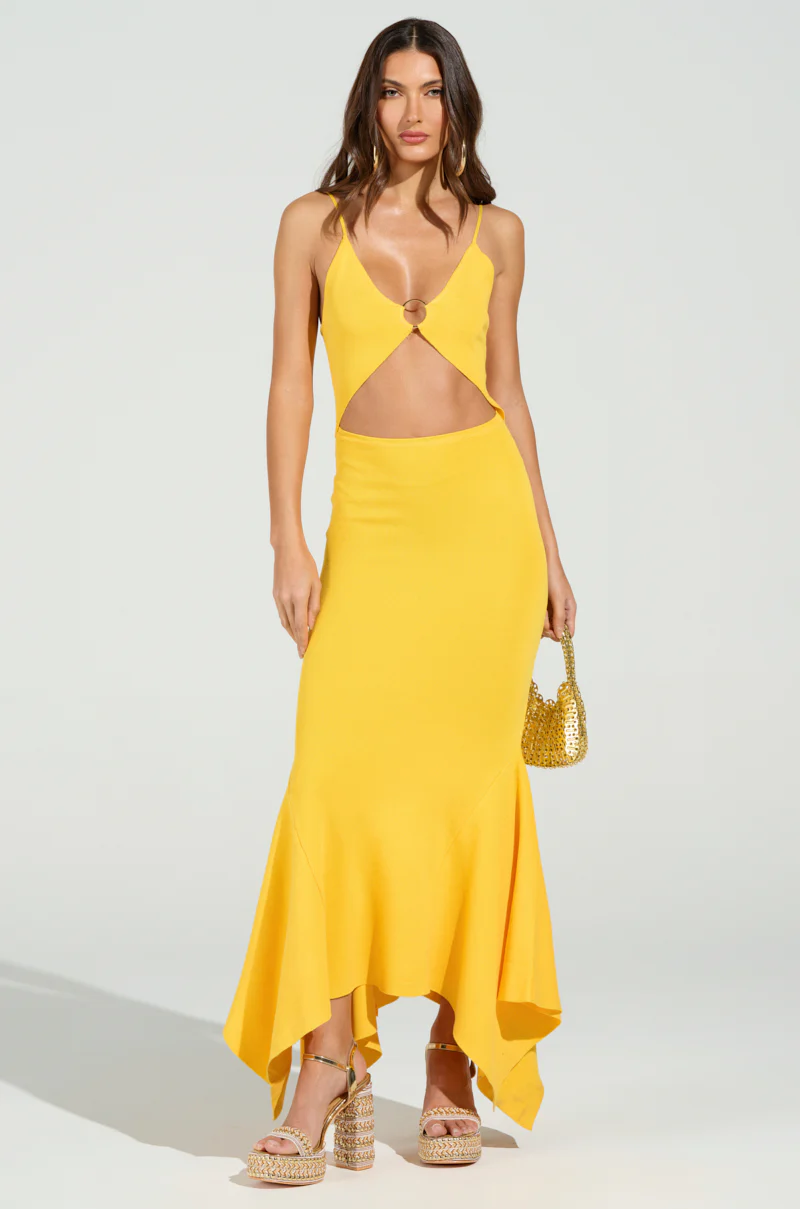 LOOKING FOR FUN KNIT MAXI DRESS IN YELLOW - Image 3