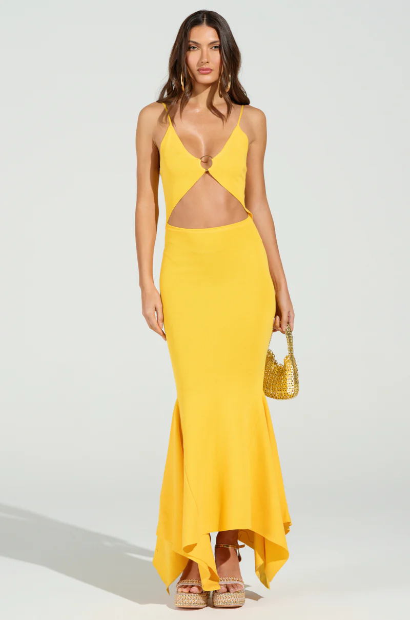 LOOKING FOR FUN KNIT MAXI DRESS IN YELLOW - Image 4