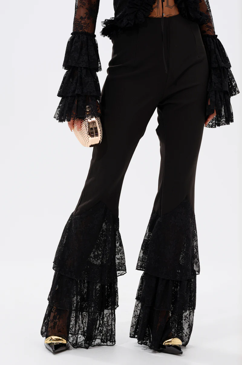 LOOKS AND FEELS GOOD LACE FLARE LEGGING - Image 3