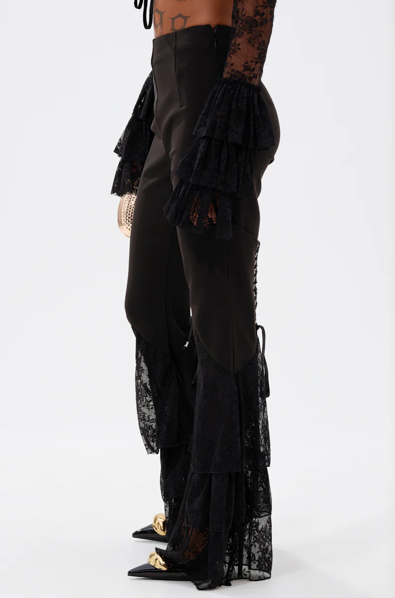 LOOKS AND FEELS GOOD LACE FLARE LEGGING - Image 4