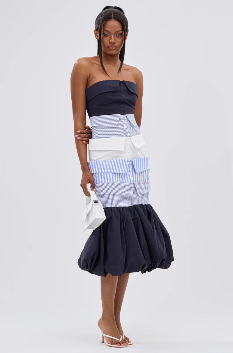 LOST IN THE CITY LAYERED POPLIN MIDI DRESS - Image 2