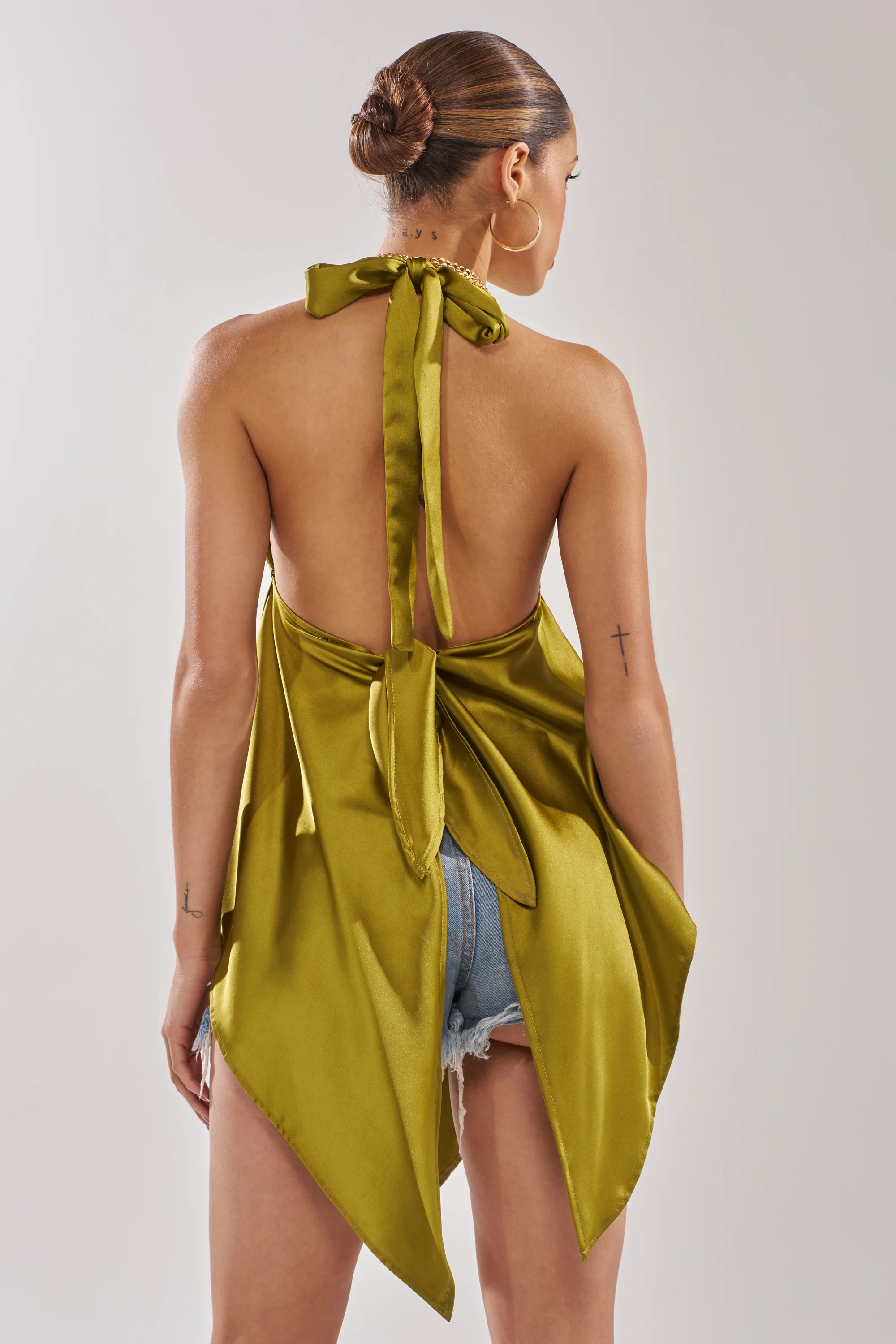 LOTS OF LOVE TO GIVE HALTER NECK BLOUSE IN CHARTREUSE - Image 6