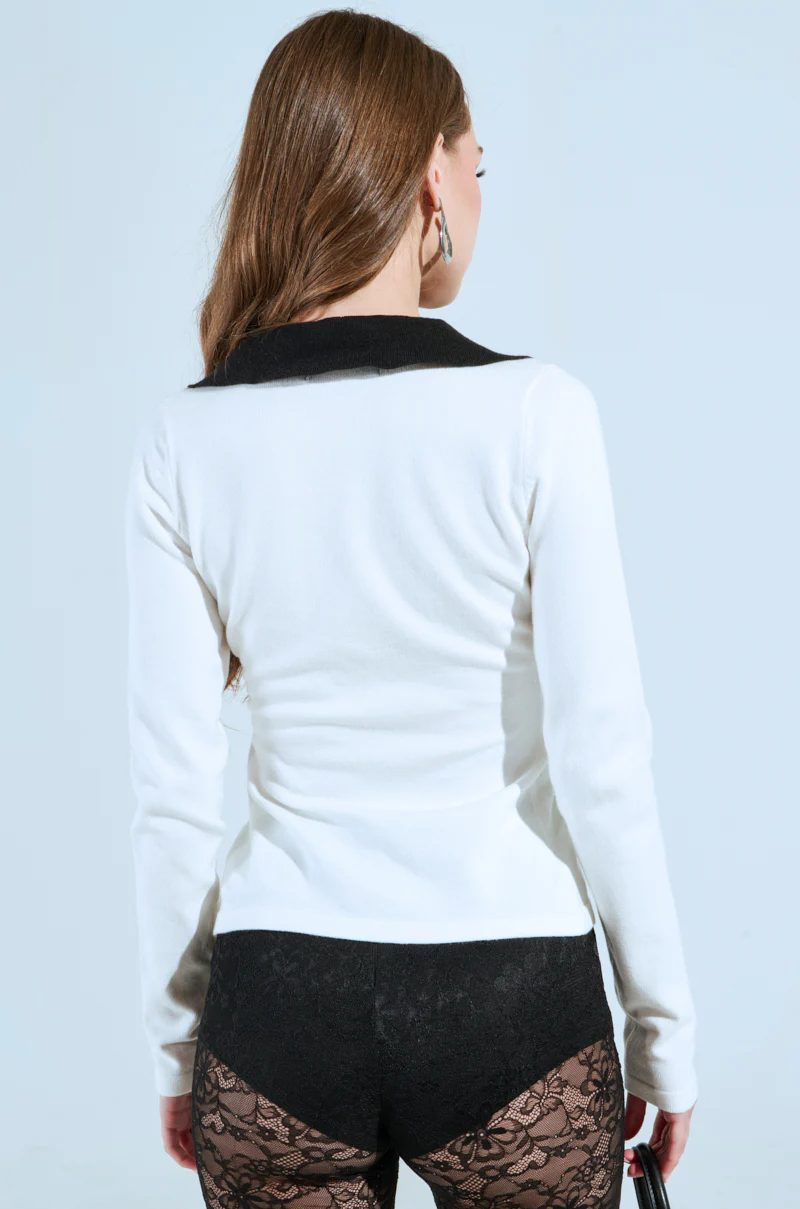 LOTTIE COLLARED LONG SLEEVE SWEATER - Image 4