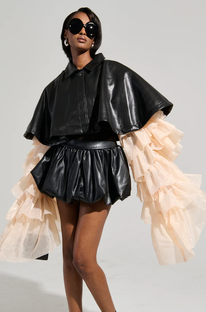 LOUISE TULLE SLEEVE CAPE - Image 2