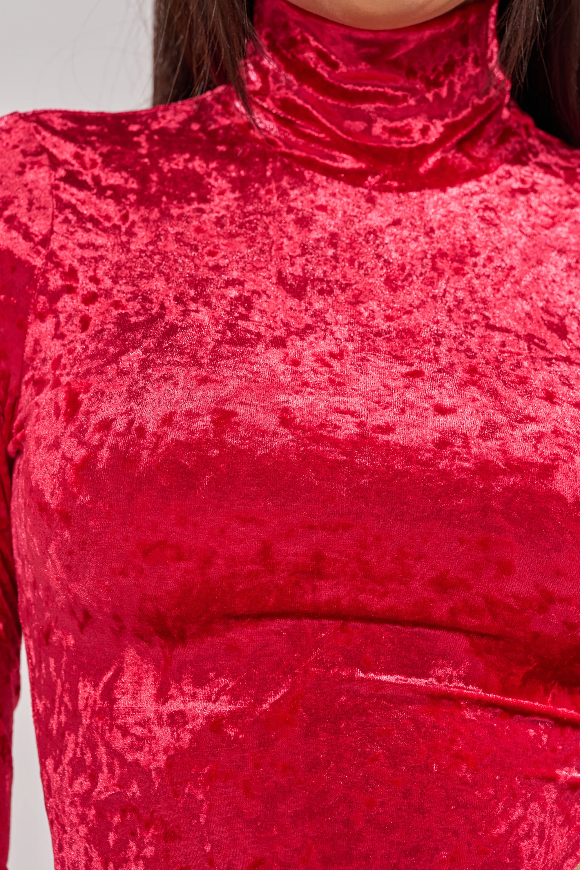 LOVE IS IN THE AIR VELVET ASYMMETRICAL LONG SLEEVE BLOUSE - Image 11