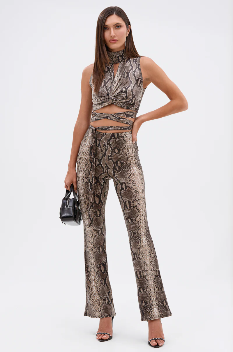 LOVE ME HARDER SNAKE FLARED LEGGING - Image 6