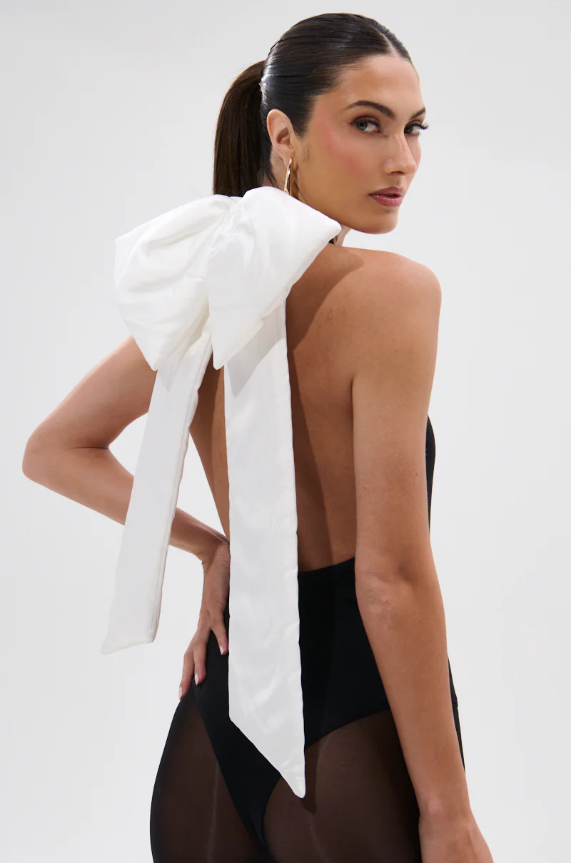 LOVE ME MORE BOW BODYSUIT