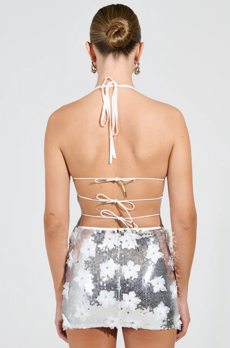 LOVE ME THE RIGHT WAY SLEEVELESS SEQUIN TOP IN SILVER - Image 4