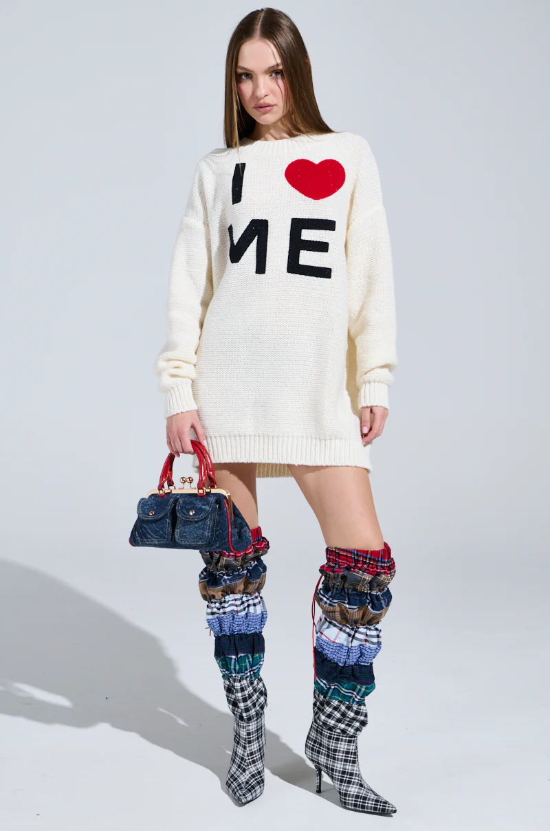 LOVE MYSELF PRINTED SWEATER DRESS - Image 6