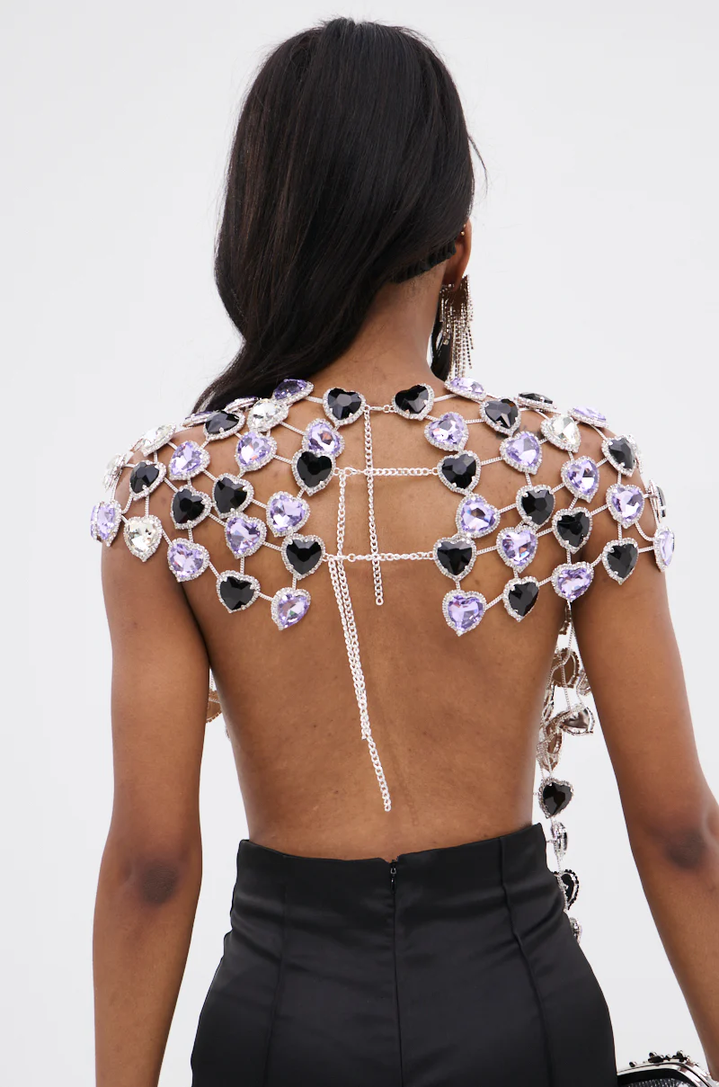 LOVE ON TOP RHINESTONE CHAIN TOP - Image 6